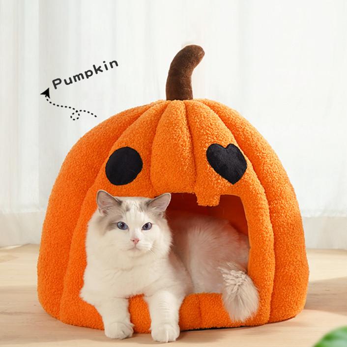 Pumpkin Cat Covered Bed