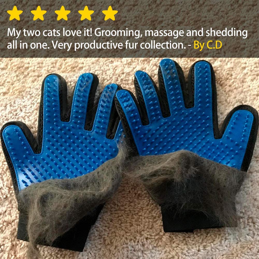 Pet Grooming Glove Gentle Deshedding Brush