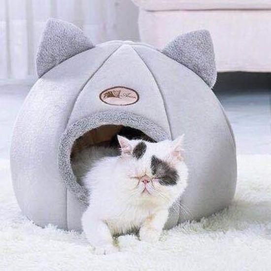 Cat Deep Sleep House Covered Puppy Cozy Bed