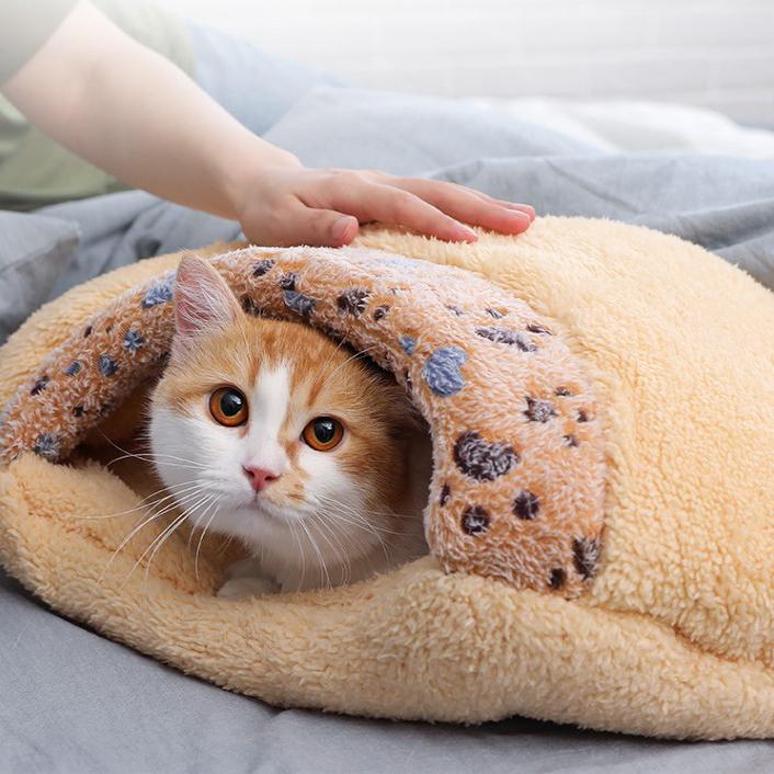 Cat Covered Warming Soft Bed