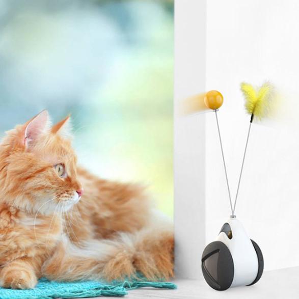 Interactive Automatic Move for Cats Catnip Ball Teaser Feather and Ball