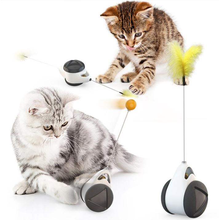 Interactive Automatic Move for Cats Catnip Ball Teaser Feather and Ball