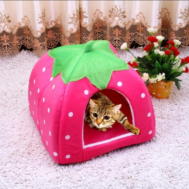 Cute Foldable Kitten House Warm Soft Puppy Bed