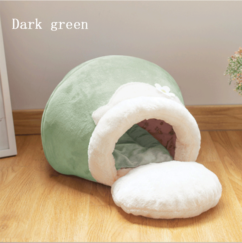 Cat Bed Plush Soft Foldable Cute Cat House