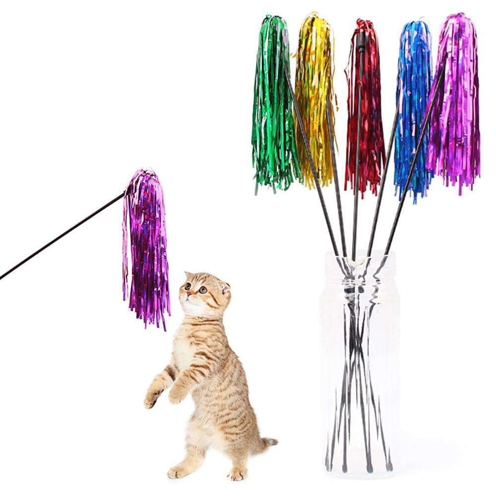 Kitten Cat Teaser Interactive Toy Rod With Feather