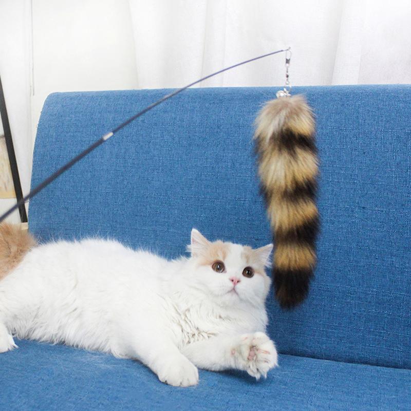 Long Hairy Funny Cat Toy Rod Replace Cat Teaser Stick Pet Toy