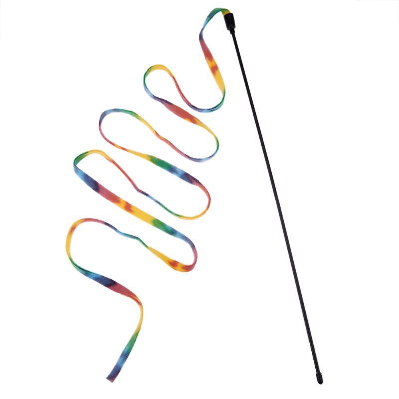Funny Wand String Interactive Rainbow-Ribbon Funny Cat Stick Toys