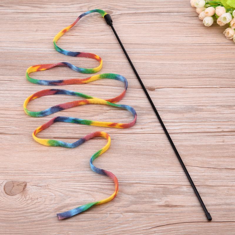 Funny Wand String Interactive Rainbow-Ribbon Funny Cat Stick Toys
