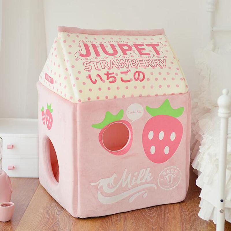 Strawberry Milk Banana Milk Cat Bed Cat House