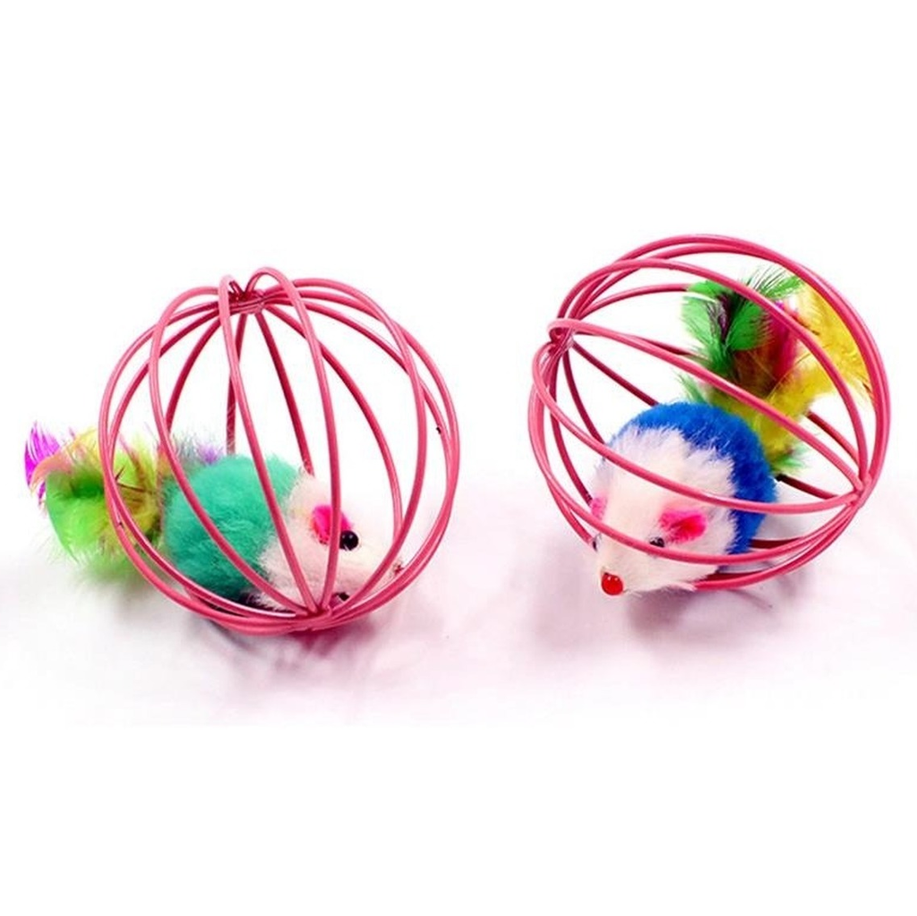Small Bell Mouse Cage Teaser Interactive Training Ball Toy