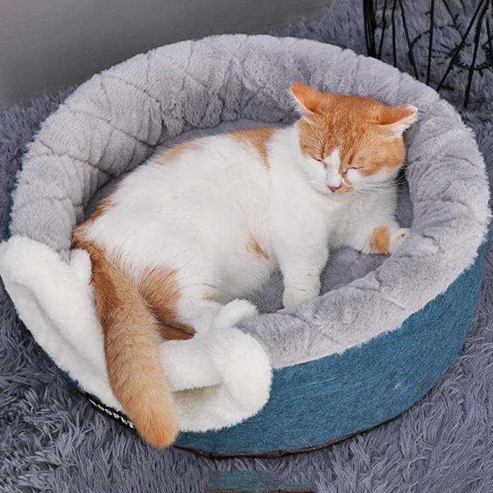 Soft Plush Kennel Puppy Cushion Warm Cat Bed House