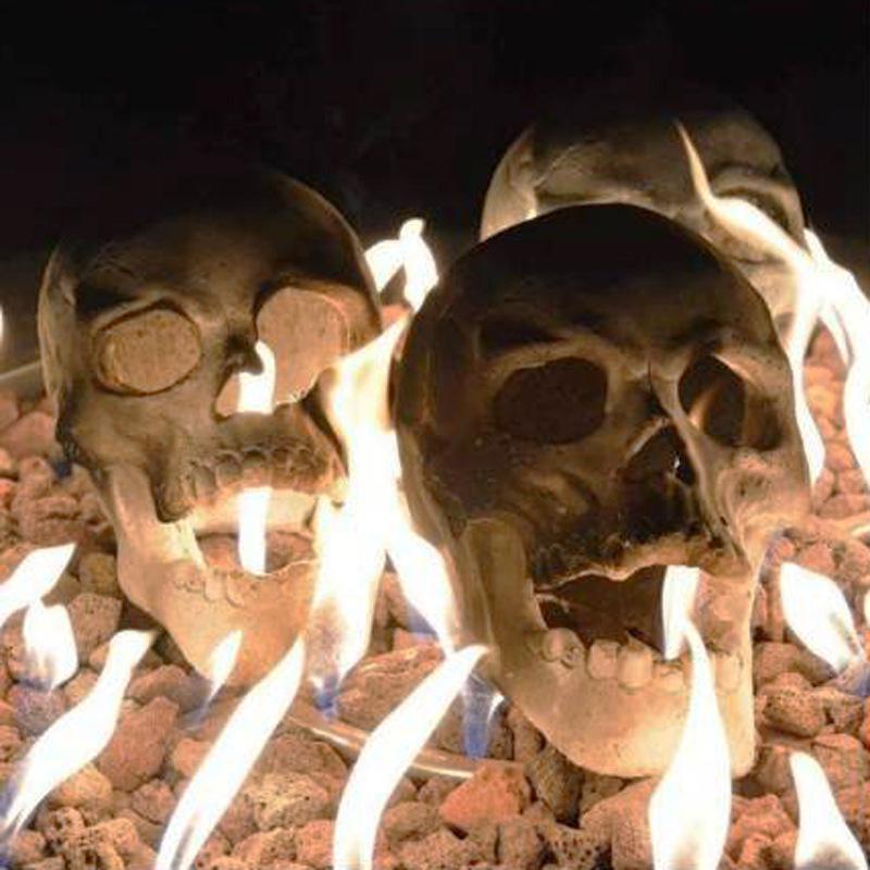 Ceramic Fireproof Fire Pit Skull Log