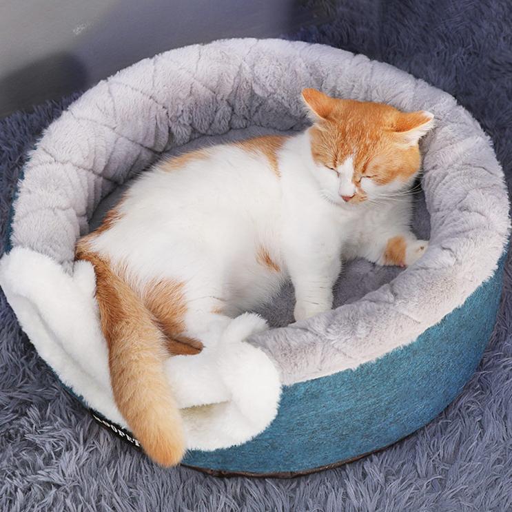 Soft Plush Kennel Puppy Cushion Warm Cat Bed House