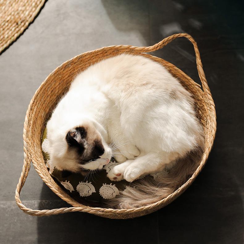 Hand Woven Cat Bed for Summer