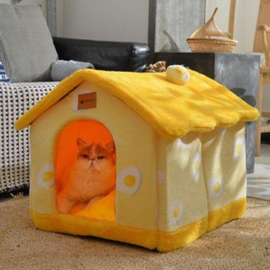 Detachable Warming Pet House Bed