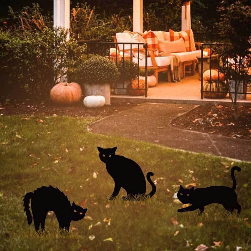 Halloween Black Cats Yard Signs