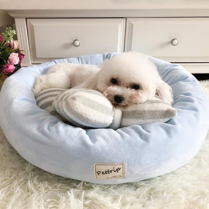 Cozy Soft Warming Pet Bed With Butterfly Bow