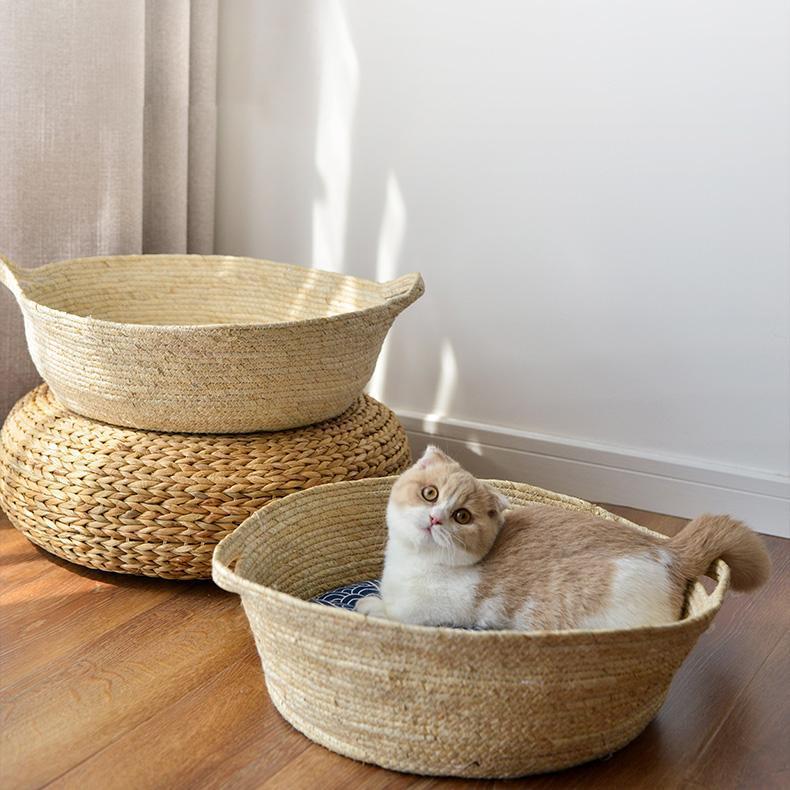 Hand Woven Cat Bed for Summer