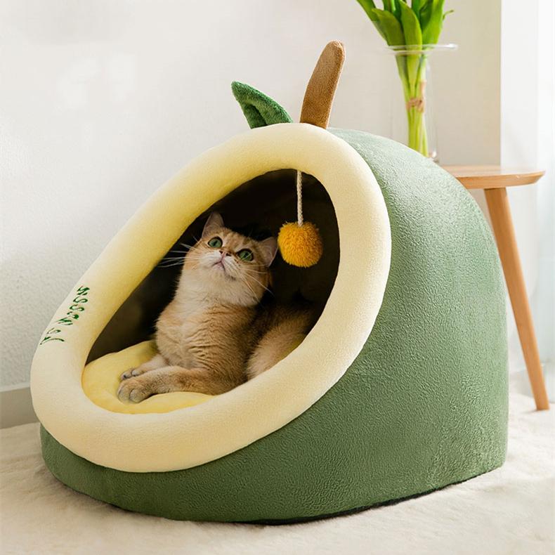 Avocado Shape Cat Covered Bed